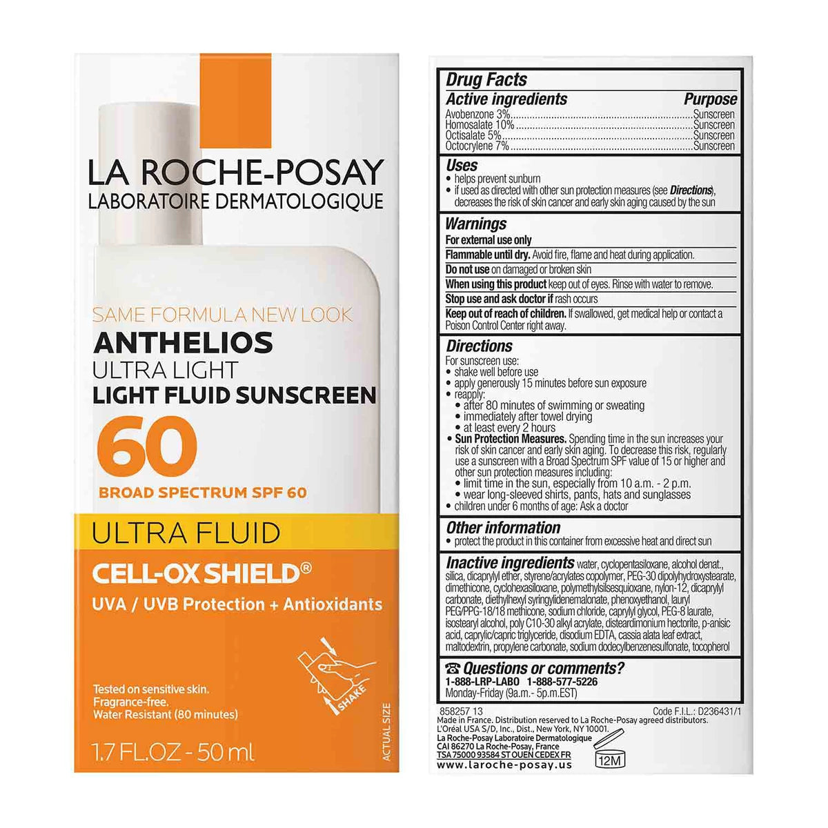 Anthelios Ultra Light Fluid Facial Sunscreen SPF 60